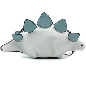1025 Dinosaur Shoulder Purses,PU Stegosaurus CrossBody Bag for Girl White